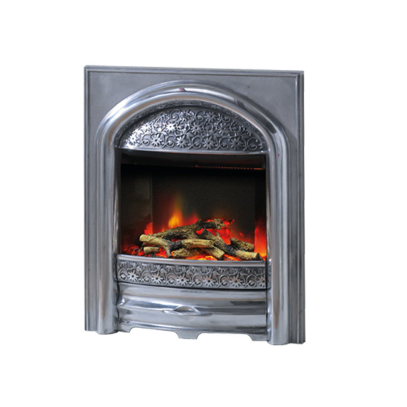 Elsa Belfry Heating 49.5cm W Electric Fireplace Insert, Chrome/Chrome