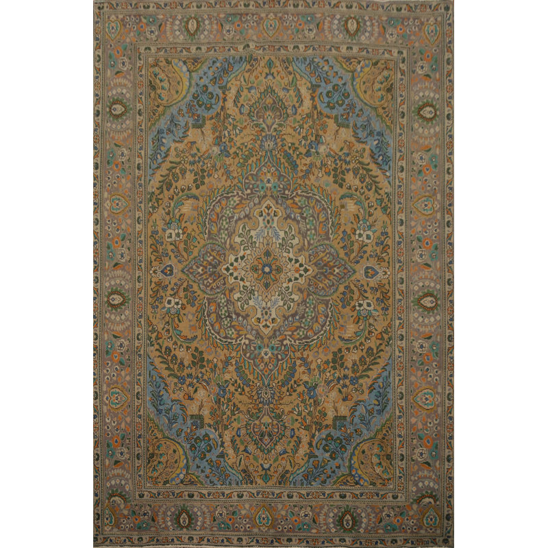 Tapis traditionnel en laine à motif floral 8 x 11