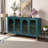 Thanatos 4-Glass Door Faux Wood Storage Cabinet-1252444226
