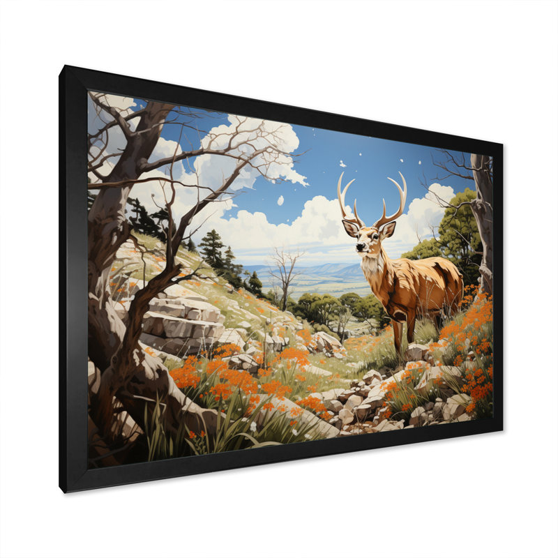 Paysage d'antilope de Baylaa - impression, H 30 po x l 40 po x P 1,5 po, Cadre photo noir