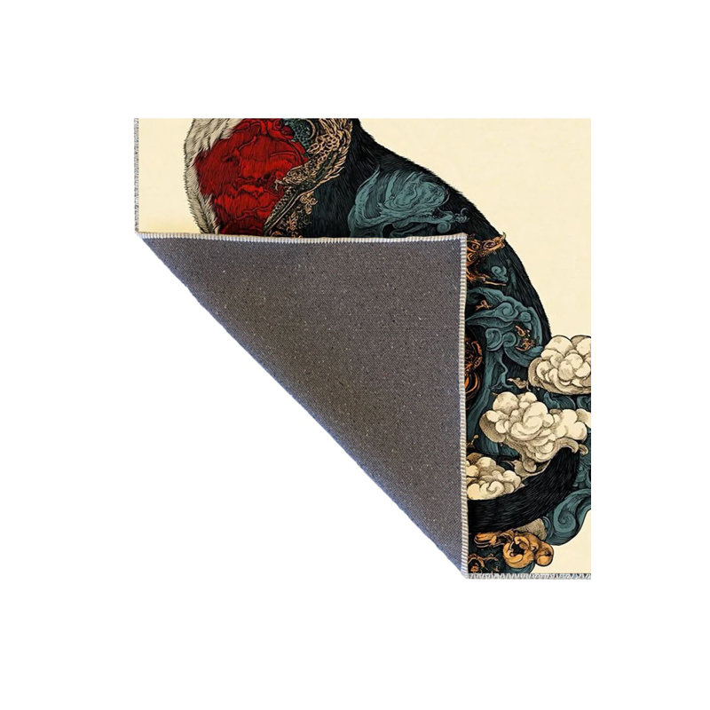 Tapis décoratif moderne à motif de fleurs et de fumée, Sous-tapis rectangulaire 3 pi 11 po x 5 pi 11 po i
