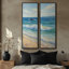 Grand ensemble d'art mural sur toile encadrée - Impressions de bord de mer bleu vif - 60 po x 20 po x 2 pièces-1456652798-1456652799