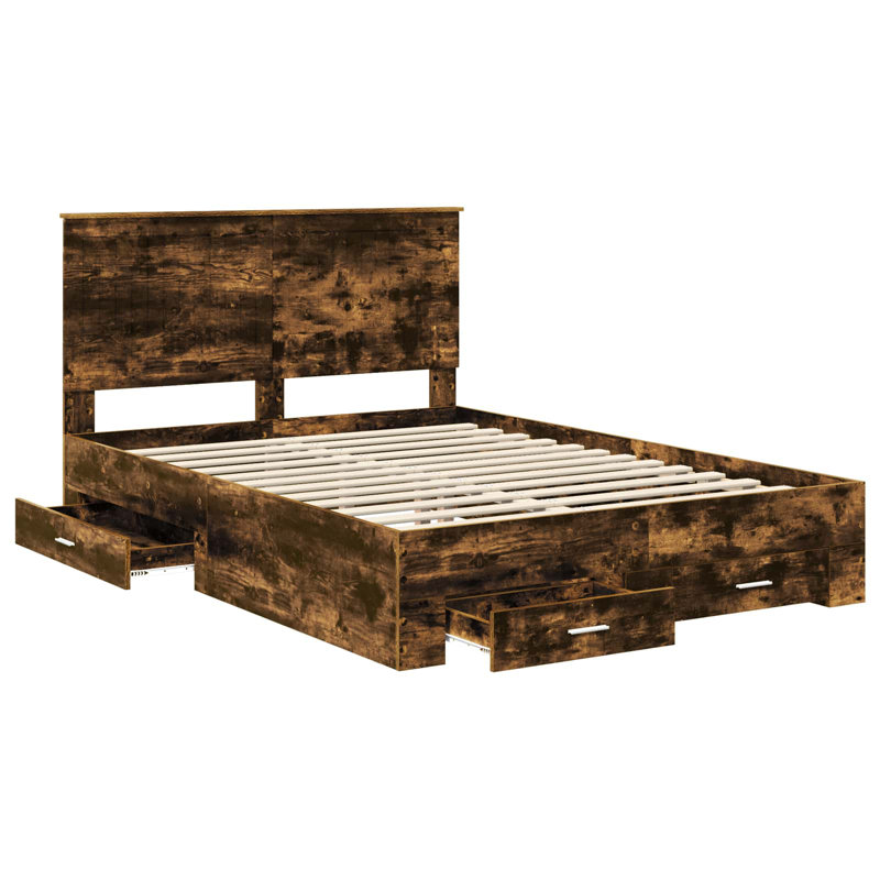 Bed, Smoked Oak, Double (4'6)