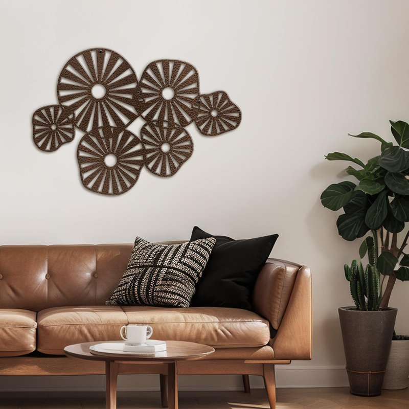Décoration murale en métal, H 12 po x l 24 po x P 0,05 po, Bronze