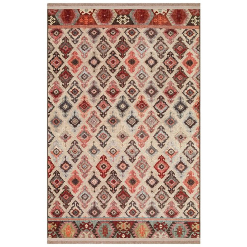 Tapis brun / rouge Mualla, Rectangle 3 pi 11 po x 5 pi 11 po