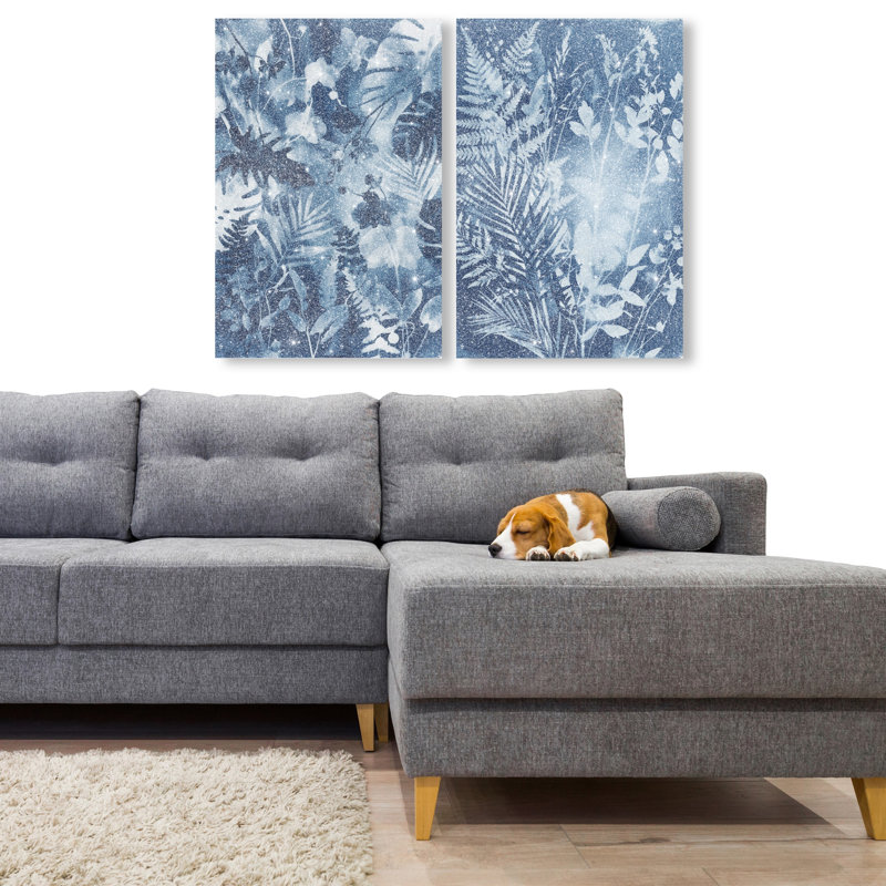 Blue Folliage Set Set by Oliver Gal, 16"H x 24"W, Gallery Wrapped
