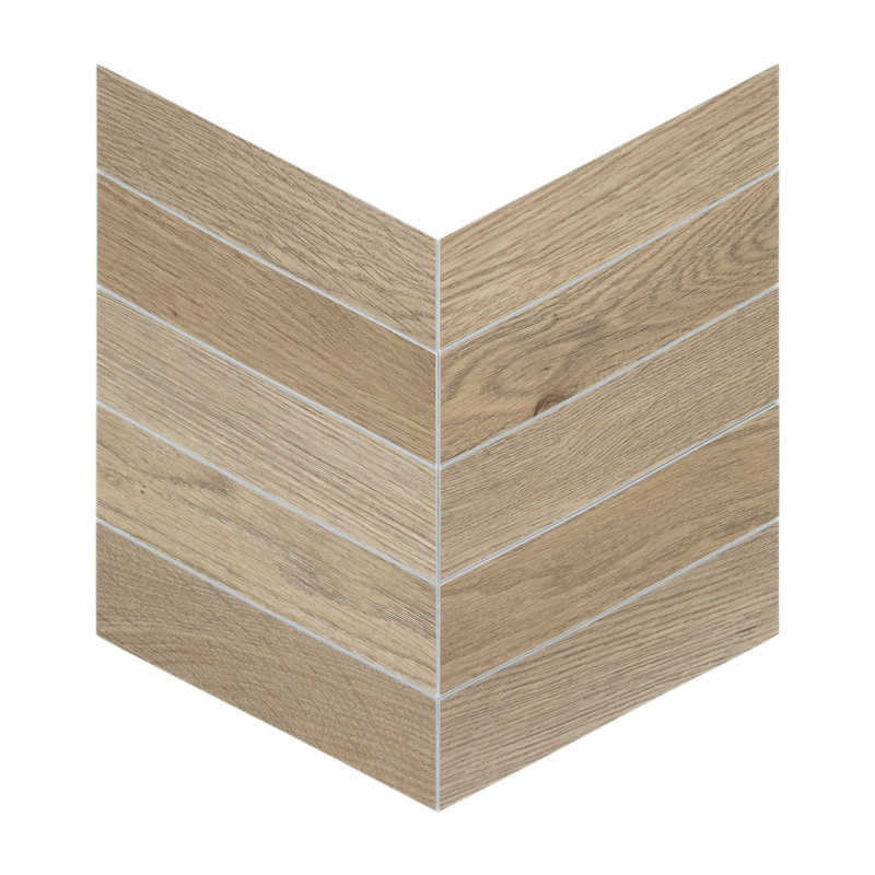 12.2'' x 10'' x 4mm Chevron SPC Peel & Stick Floor Tile Luxury Vinyl Flooring, Warm Oak