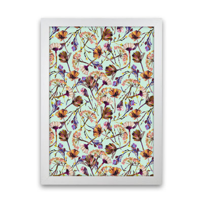 Dry Blue Flowers Collage - Print
