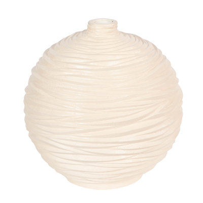 Waves Off White 12" Indoor / Outdoor Resin Table Vase