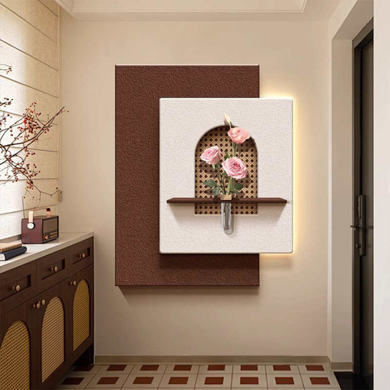 Art mural Mid-Century moderne en toile pour salon, Brun, H 39,37 po x l 31,5 po x P 1,97 po