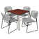 Kee Square Breakroom Table Top, 4 Zeng Stack Chairs