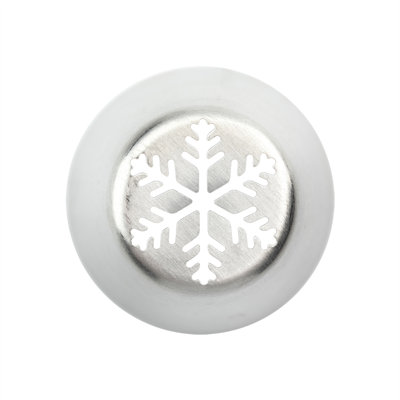 Pointe de passepoil russe pour restaurant, 1 pointe de passepoil en forme de flocon de neige - # 12, résistante à la corrosion, pointe de décoration en acier inoxydable pour givrer, laver la vaisselle, décorer des petits gâteaux, des gâteaux ou des biscuits