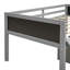 Lit mezzanine simple gris. Avec rangement et plaisir d'escalade. Bois de pin durable. Double tableau noir. Coffre-fort pour glissières de chambre à coucher, cadre. Quick Morning-5631819