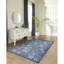 Tapis bleu marine rectangulaire tissé à la machine Alexamarie