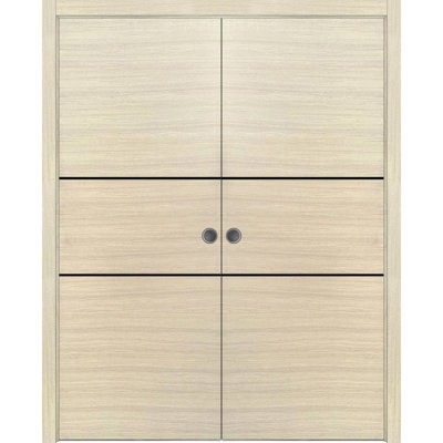Solid + Manufactured Wood Paneled without Installation Hardware Kit French Doors