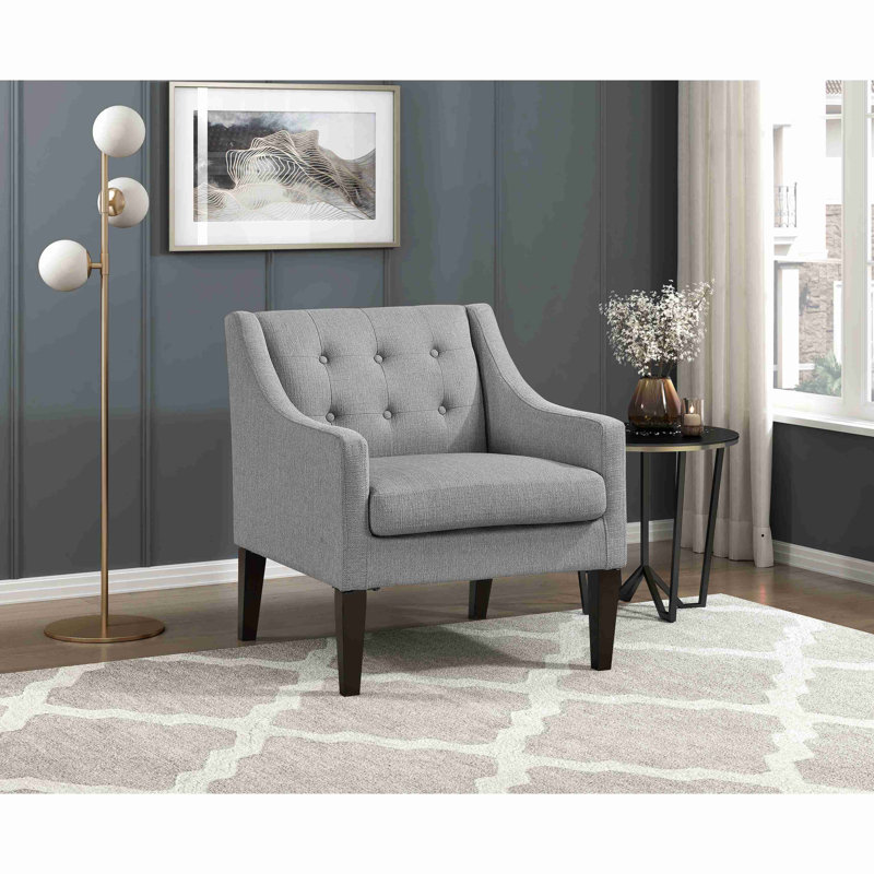 Tissu d'ameublement en tissu capitonné à boutons 1 pièce Contemporary Living Furniture, Gris