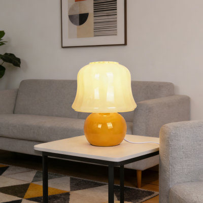 Lampe de table crème avec ampoule 3 couleurs E26