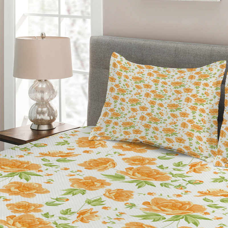 Polyester Floral Coverlet