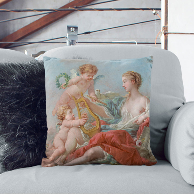Allegory of Music Scatter Cushion, 55cm H x 55cm W x 20cm D