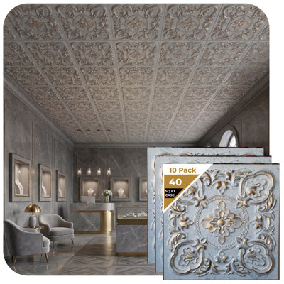 Gaby 24'' L x 24'' W Textured PVC Ceiling Tile