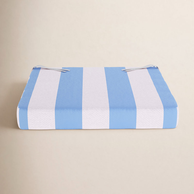 Sunbrella® Indoor/Outdoor  Dining Chair Seat Cushion, Refuge Ocean Striped Sunbrella®