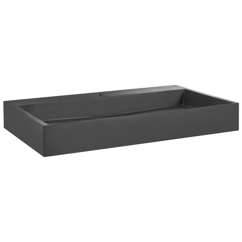 Wall Hung Basin QUENKO, Black, 800cm H x 460cm W x 120cm D, 1