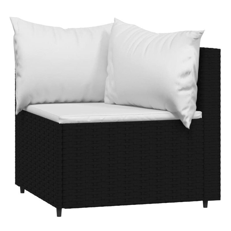 - Person Patio Conversation Set with Cushions, White, Black