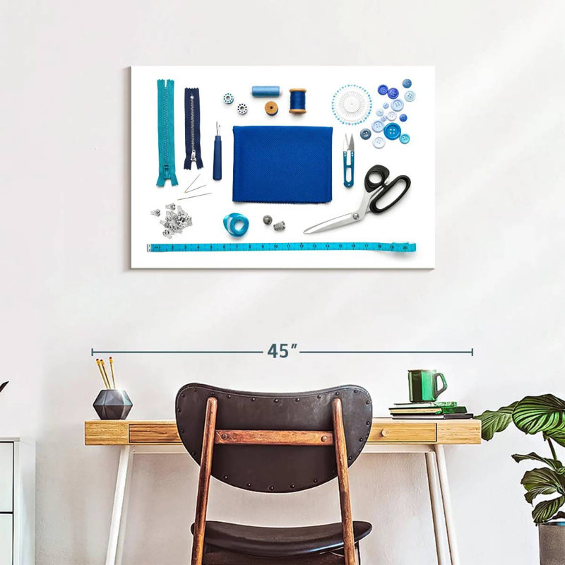 Senne Blue Sewing Kit, 24" H x 36" W