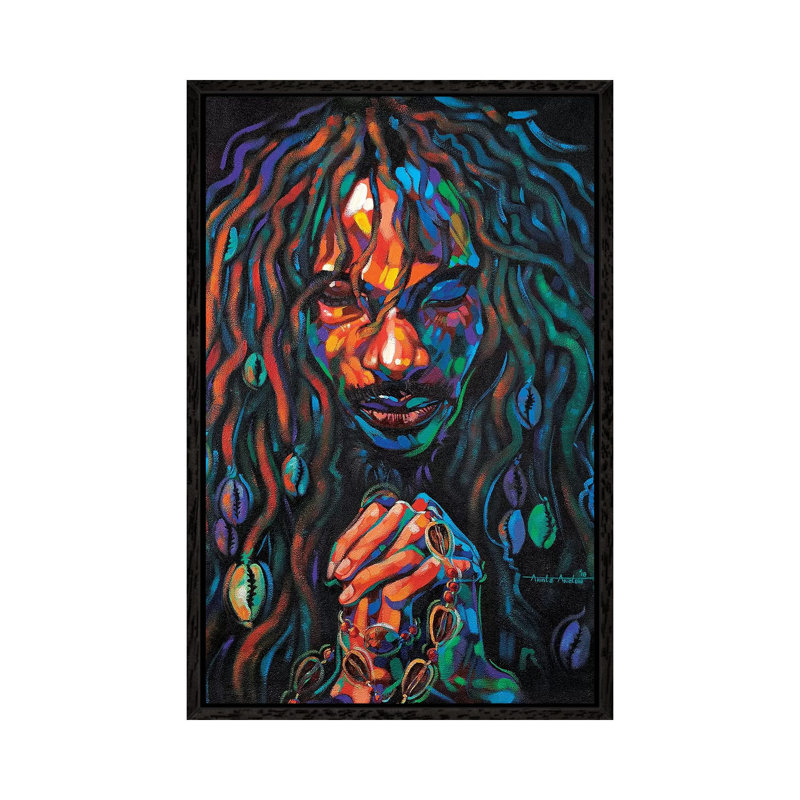 Faith In Your Hands by Akintayo Akintobi - Print on Canvas, 66.04 cm H x 45.72 cm W, Black Framed Canvas