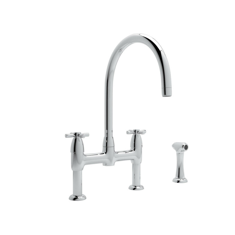 Holborn Double Handle Kitchen Faucet, Polished Chrome, Cross