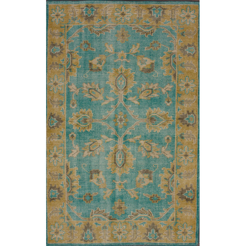 Tapis turquoise Kittredge, 5 pi x 8 pi