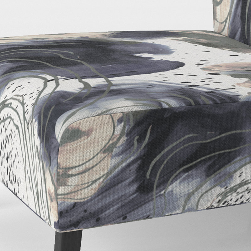 Fauteuil de chambre Kyleena, Beige / blanc / bleu marine / bleu / gris / bleu f