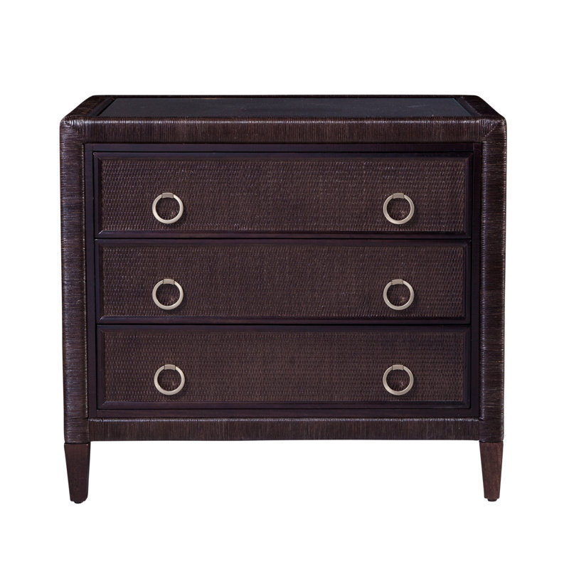 Commode 3 tiroirs Warwick, Java, Laiton satiné