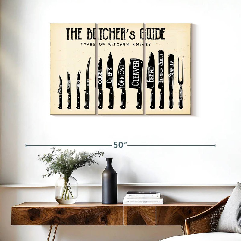 Guide des couteaux de boucher, H 24 po x l 38 po