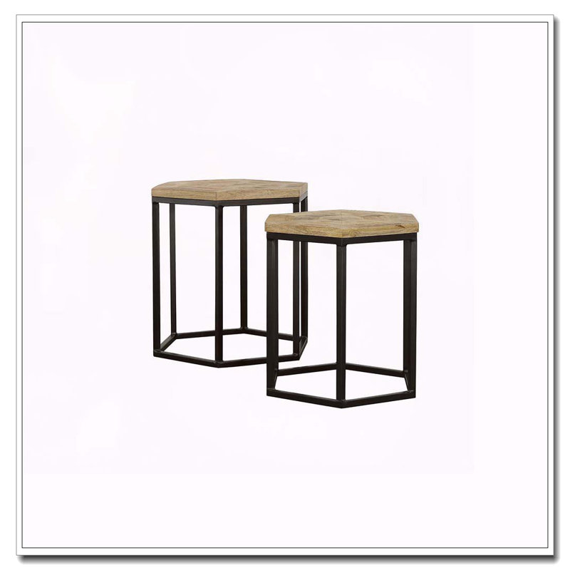 Table gigogne 2 pièces naturelle et noire