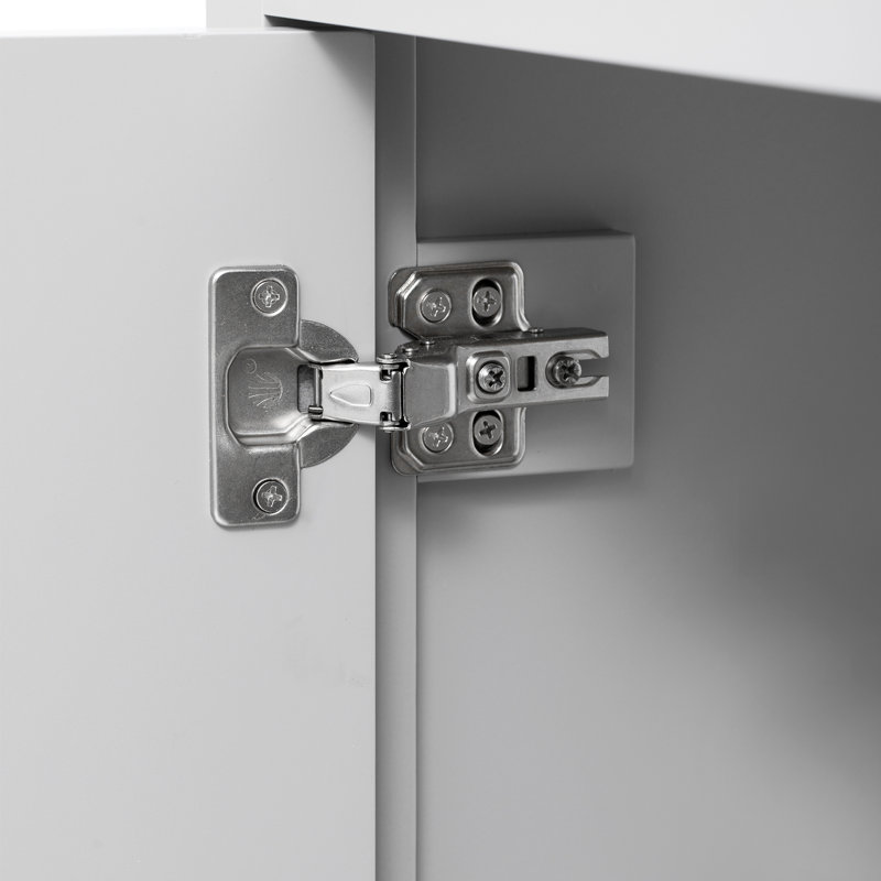 Meuble-lavabo gris 60 po avec lavabo en céramique, tiroir à fermeture en douceur et charnières de porte 60 po, quincaillerie d'armoire fonctionnelle de 60 po, qualité de fabrication