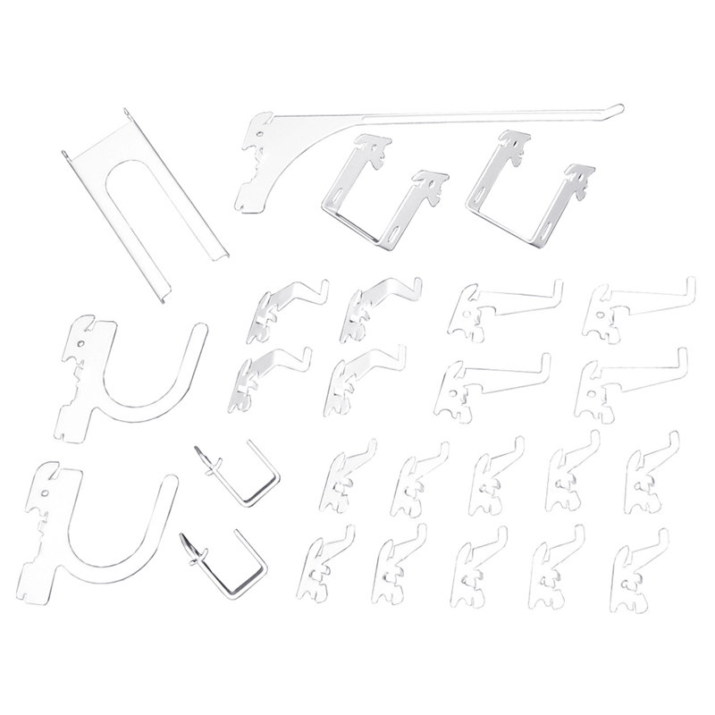 Panneau perforé de luxe avec panneau perforé 26 pièces, Blanc