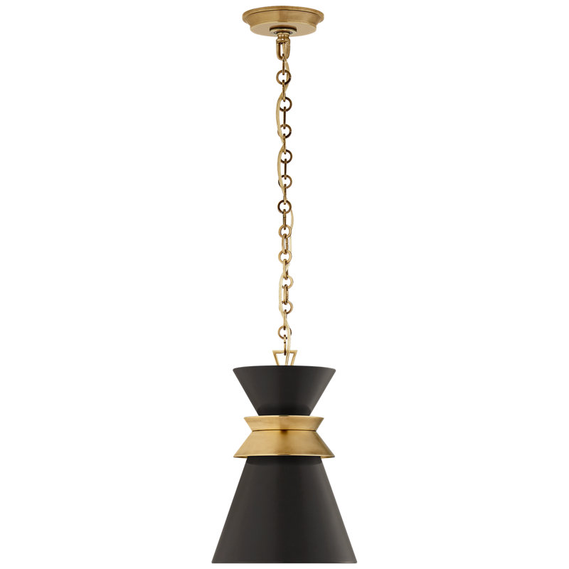 Chapman & Myers Alborg Small Stacked Pendant, Antique Brass, Matte Black