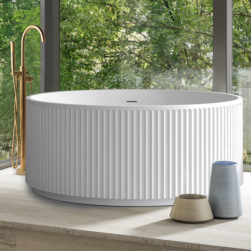 Brio 51.12'' L Freestanding Soaking Bathtub, Gloss White