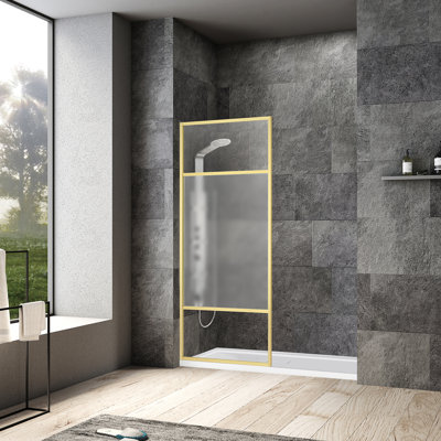 Tafalla 34'' - W x 74'' H Door Framed Fixed Glass Panel with