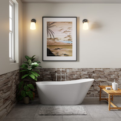 60" x 30" Freestanding Acrylic Bathtub