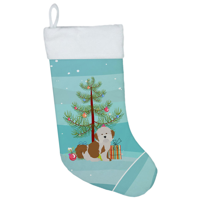 Chaussette de noël joyeux de noël, Bichon havanais
