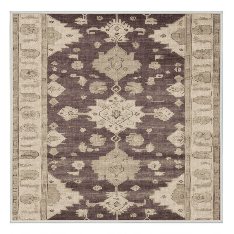Tapis beige surteint lavable à la machine, Carré 6 pi