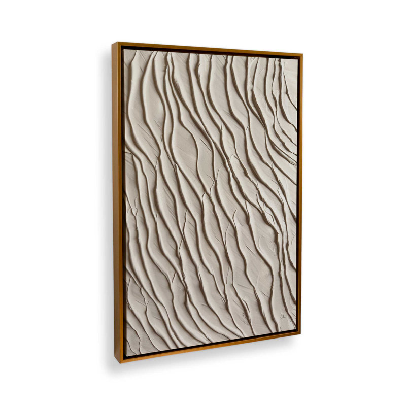 Wave Formations III, Cadre flottant or poli, H 48,75 po x l 32,75 po x P 1,75 po