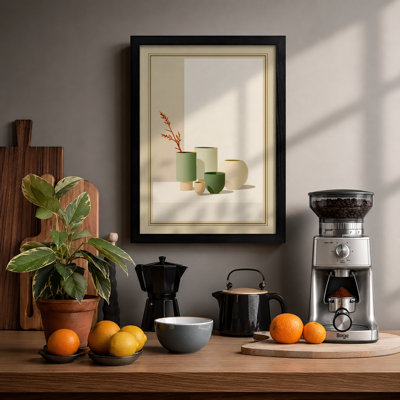 Vessels and Berries Minimalist - Framed Print