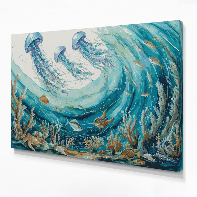 Art nautique gris sur toile, H 11 po x l 14 po