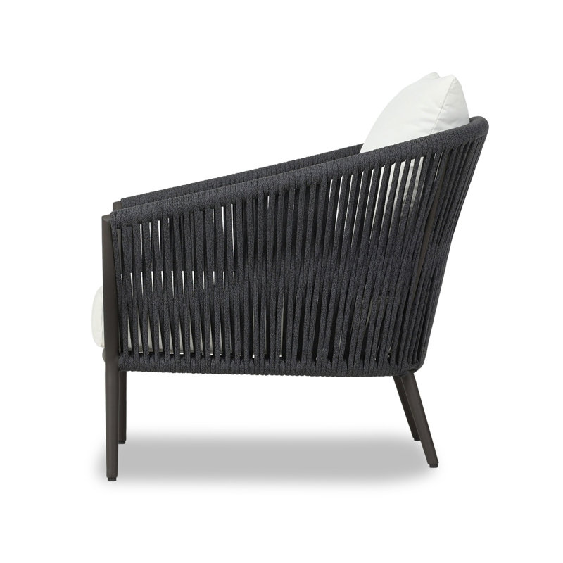 Porto Outdoor Lounge Chair, Arashi Salt Cushion/Bronze Frame, Acrylic