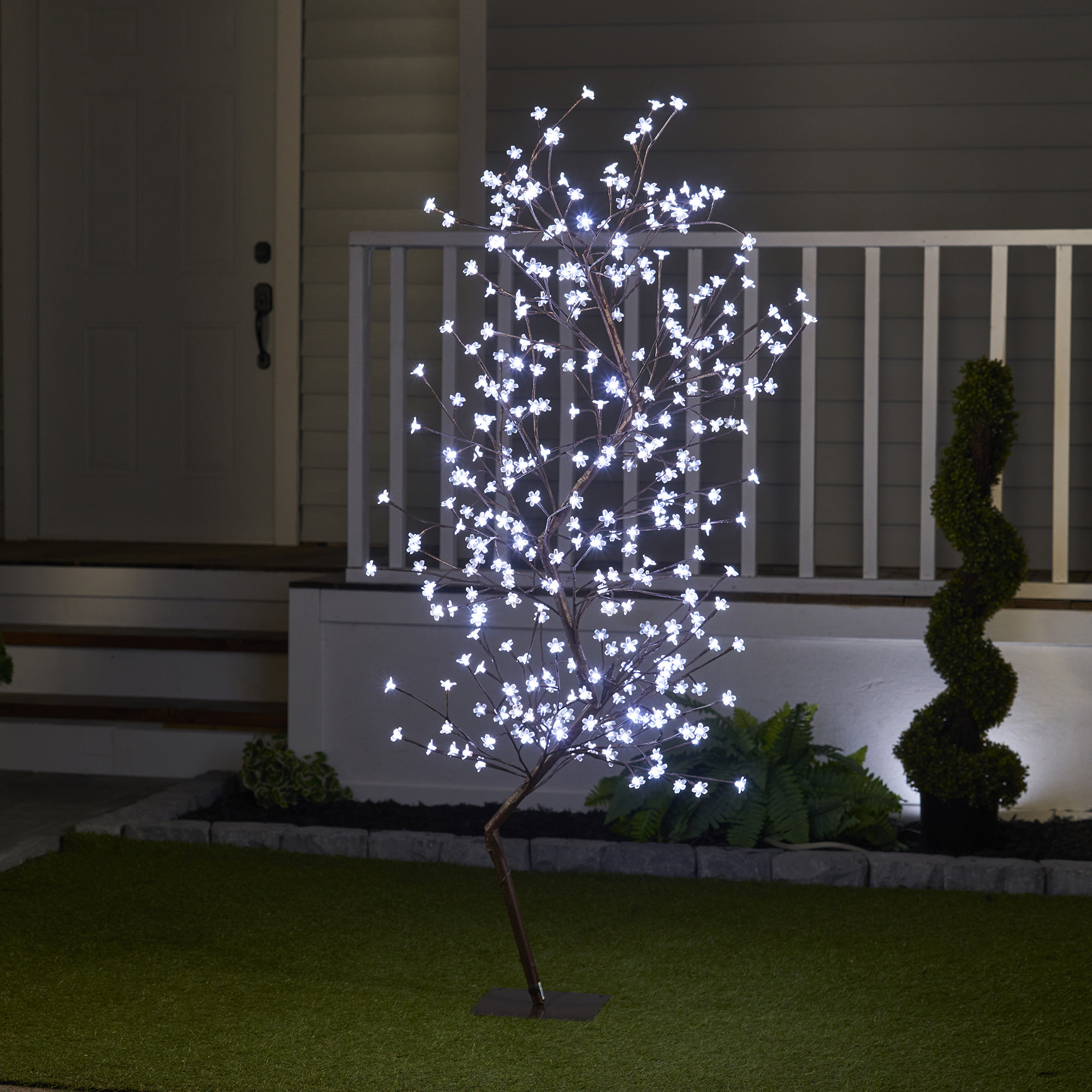 Lighted White Birch Christmas Wall Tree - Indoor/Outdoor LED 6 Feet Hi -  Richards Expo