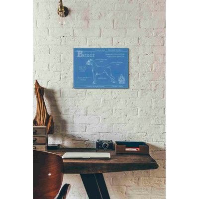 «Blueprint Boxer» par Ethan Harper, art mural sur toile