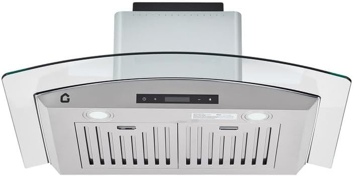 Hotte pour îlot de cheminée 30 pouces avec conduit à 450 pi³ / min avec Soft-Touch et DEL
